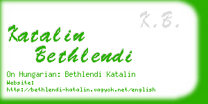 katalin bethlendi business card